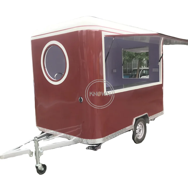 

Mobile Street Food Cart Trailer Stainless Steel Ice Cream Truck Van for Fast Snack Customized Hot Dog Kiosks Catering Carts