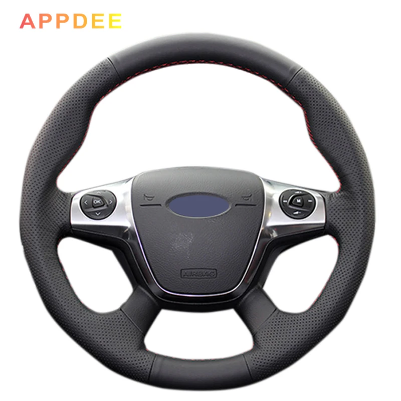 Appdee Черный подлинный кожаный чехол на руль для Nissan Almera N16 Pathfinder Primera Paladin X-Trail XTrail 2001-200