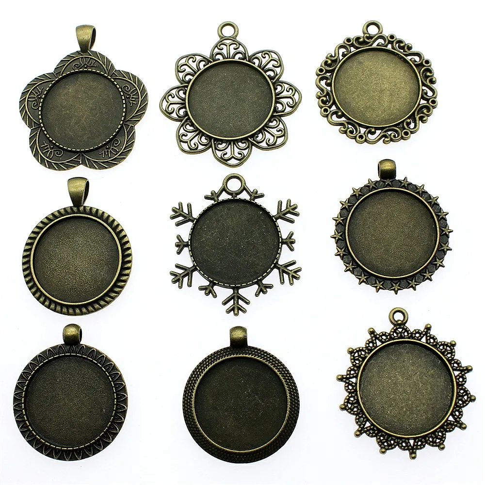 

Подвеска стеклянная для украшений «сделай сам», подставка под античную бронзу, 25 мм, 4 шт., FM1033