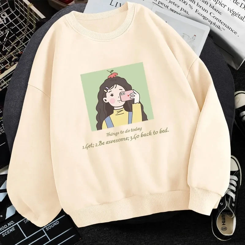 

Harajuku Streetwear Classmate Printed Oversized Hoodies Tops Cotton Fashion Women Casual High Street Kawaii Pullover Sweatshirts