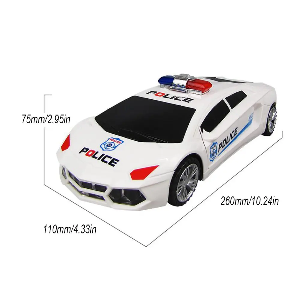 

Children's 360 Degree Toy Police Car Electric Toy Car Music Light Kid's Gift Police Car Modle Car Toy