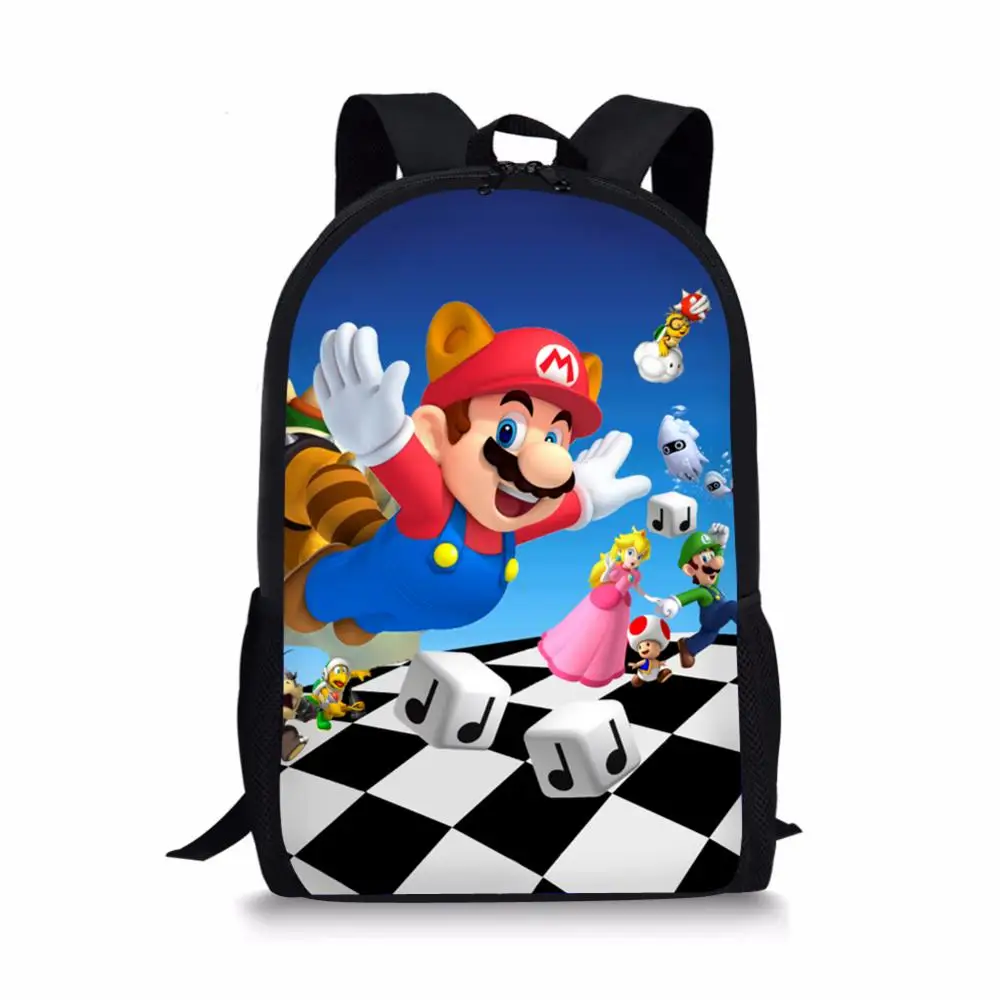 HaoYun Fashion Children's School Backpack Super-Mario-Prints Pattern Toddlers School Bags Cartoon Design Teenagers Travel Bags