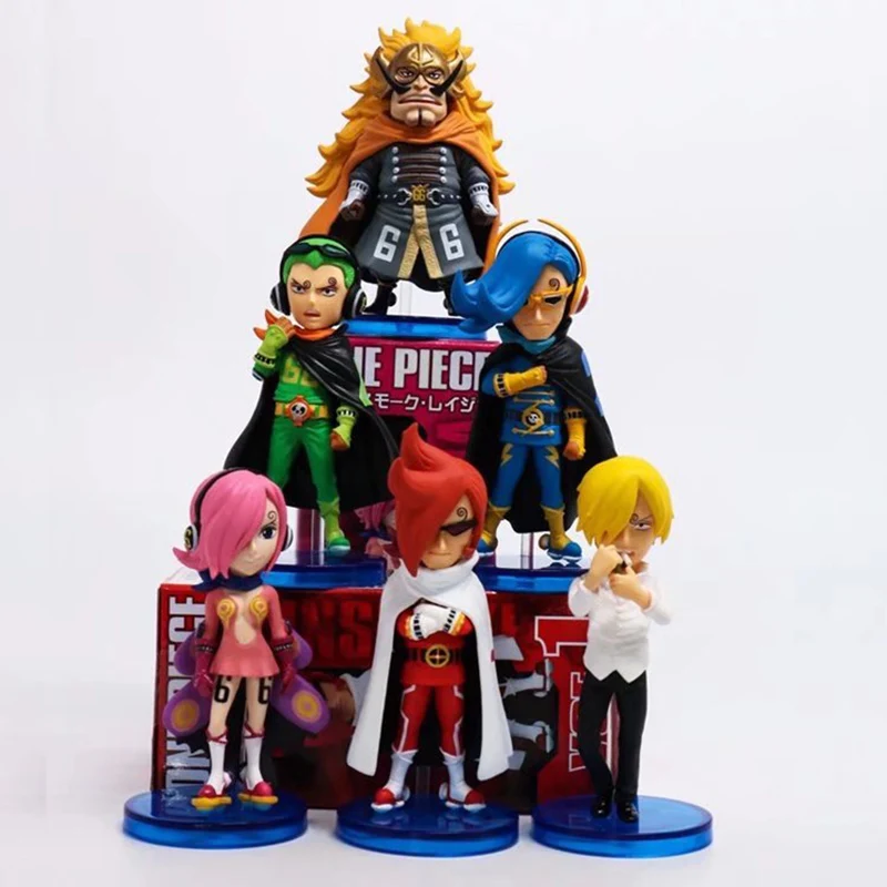 

One Piece 6pcs/set Vinsmoke Family Mini Action Figures 1/10 scale painted figure Judge Reiju Ichiji Niji Sanji PVC figure Toys