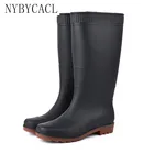 Мужские зимние теплые сапоги до колена, Нескользящие, на плоской подошве, Безопасная рабочая водонепроницаемая обувь, сапоги для дождя, галоши, новинка