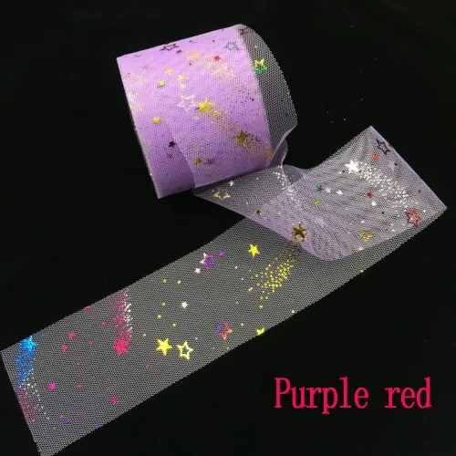 Purple 25 ярд звезда блесток Тюль рулон сетка катушка органза лента для DIY юбка пачка ребенок душ День рождения Свадьба Вечеринка настольная дорожка Декор - Цвет: Purple