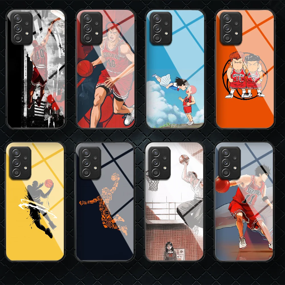 

Slam Dunk Comic Tempered Glass Phone Case Cover For Samsung Galaxy A 10 12 20 E 21 30 32 50 40 51 52 70 71 72 S Cover Painting