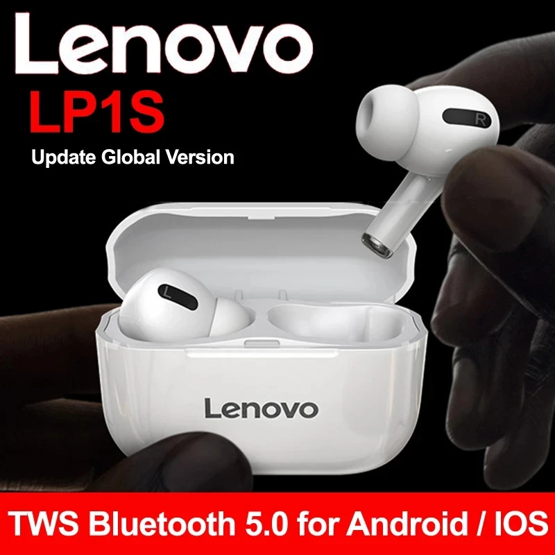 Lenovo LP1S наушники вкладыши TWS Bluetooth спортивные беспроводные стерео гарнитура HiFi