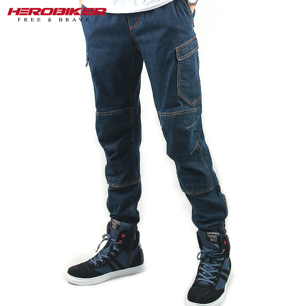 

Motorcycle Pants CE Certified Protective Gear Men Retro Motorcycle Jeans Reflective Pants With Elasticity Size S-4XL