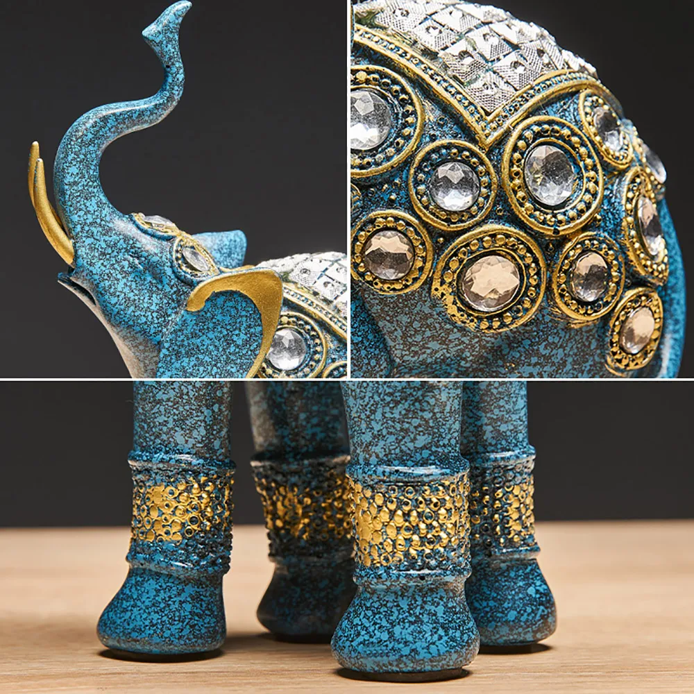 

Resin Animal Model Home Decoration Accessories For Living Room India Style Elephant Statue Office Desk Decorative Wedding Gift