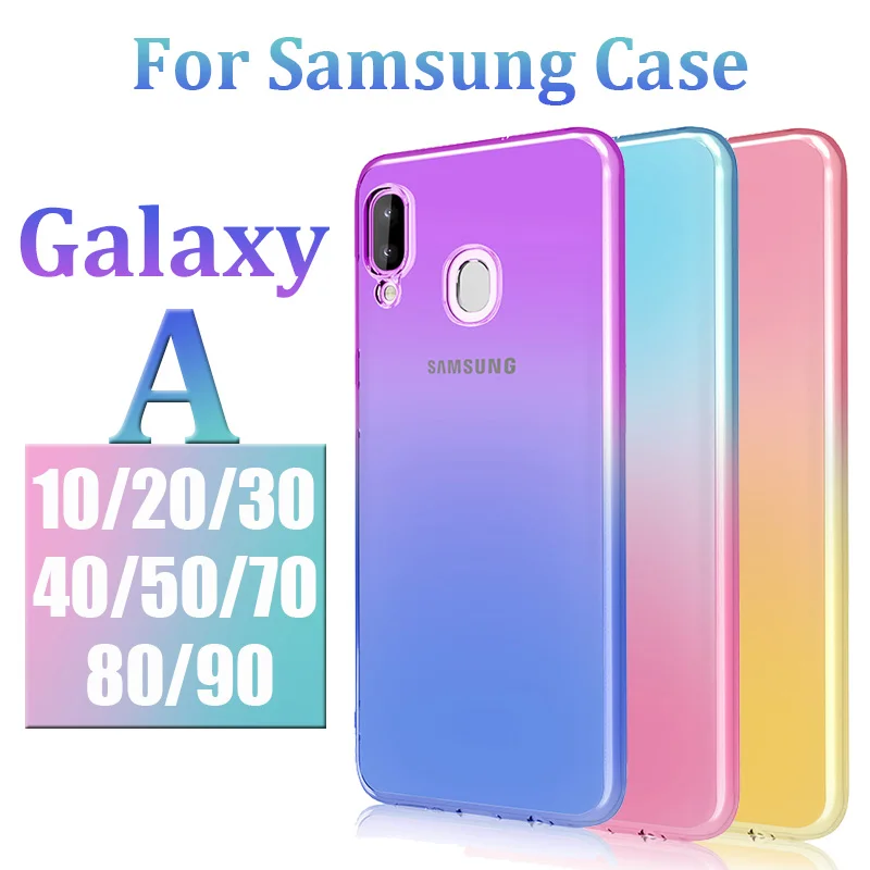 Gradient Case For Samsung Galaxy A10 A30 A50 A80 Colorful Protective Cover Samsum A20 A40 A70 A90 A 50 80 Thin Slim Bumper Shell