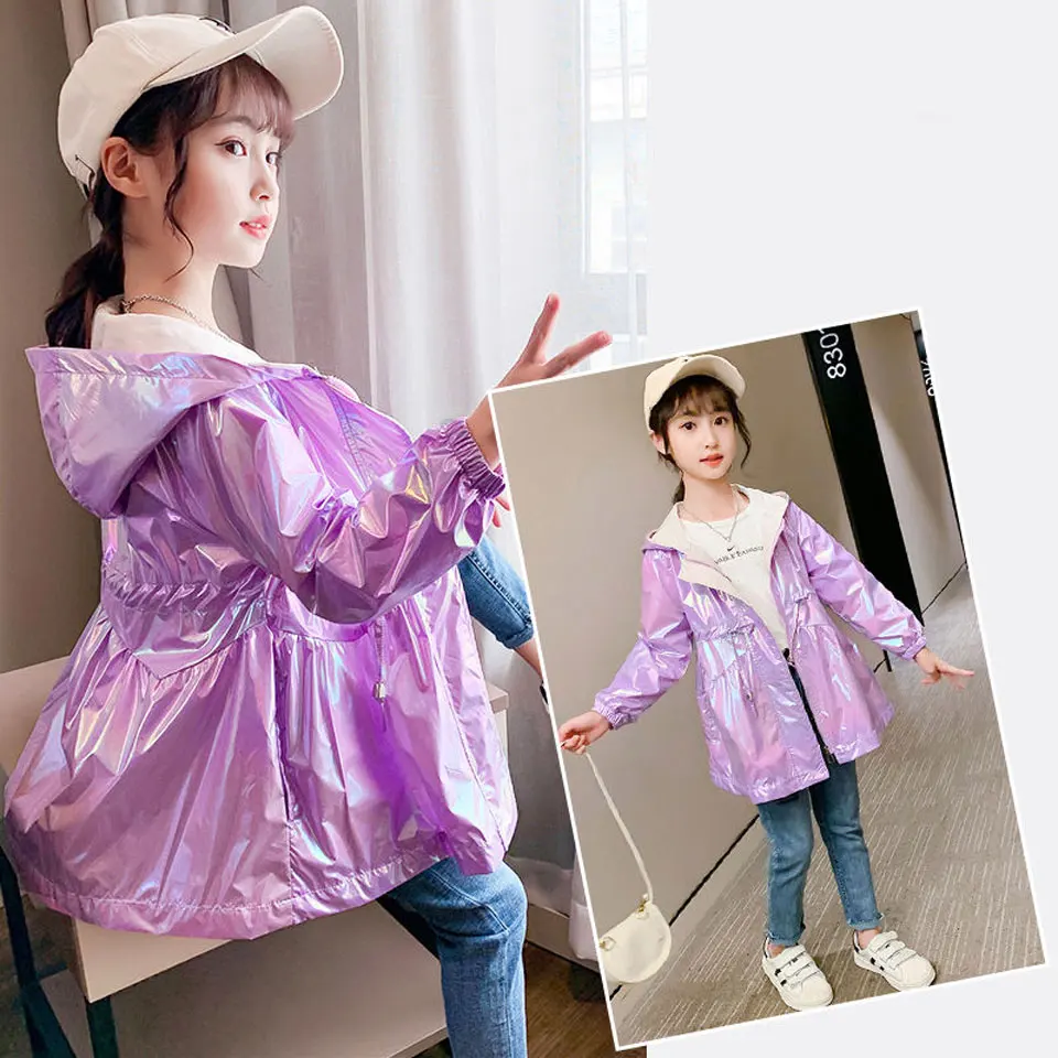 Купи Cute Teenage Girls Clothing Spring&Autumn Children Jackets For Girls Casual Kids Outerwear 3 Colors Waterproof Baby Girls Coats за 1,118 рублей в магазине AliExpress