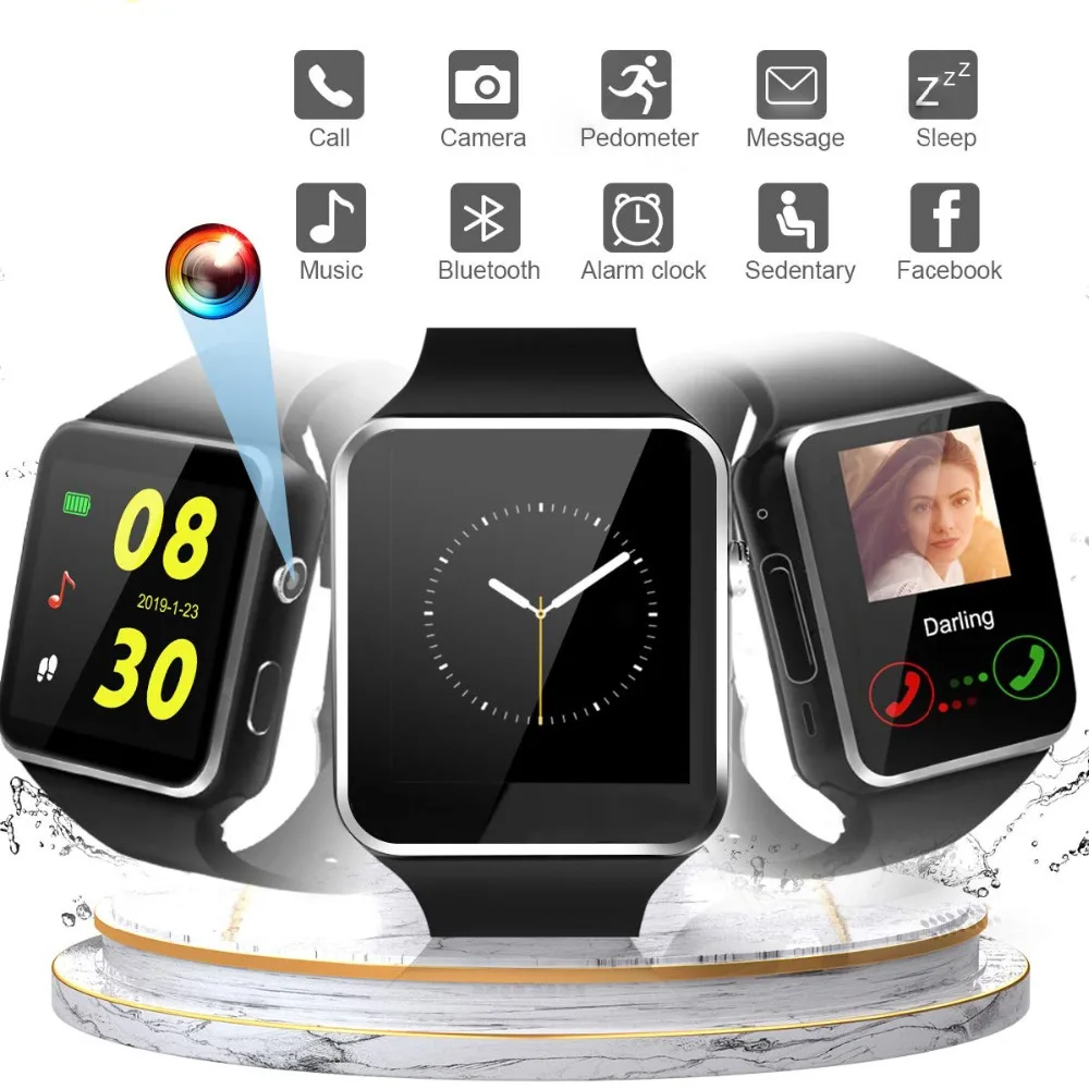 Умные часы Sim Push Message Bluetooth для Android IOS reloj мужские и женские спортивные умные IPhone