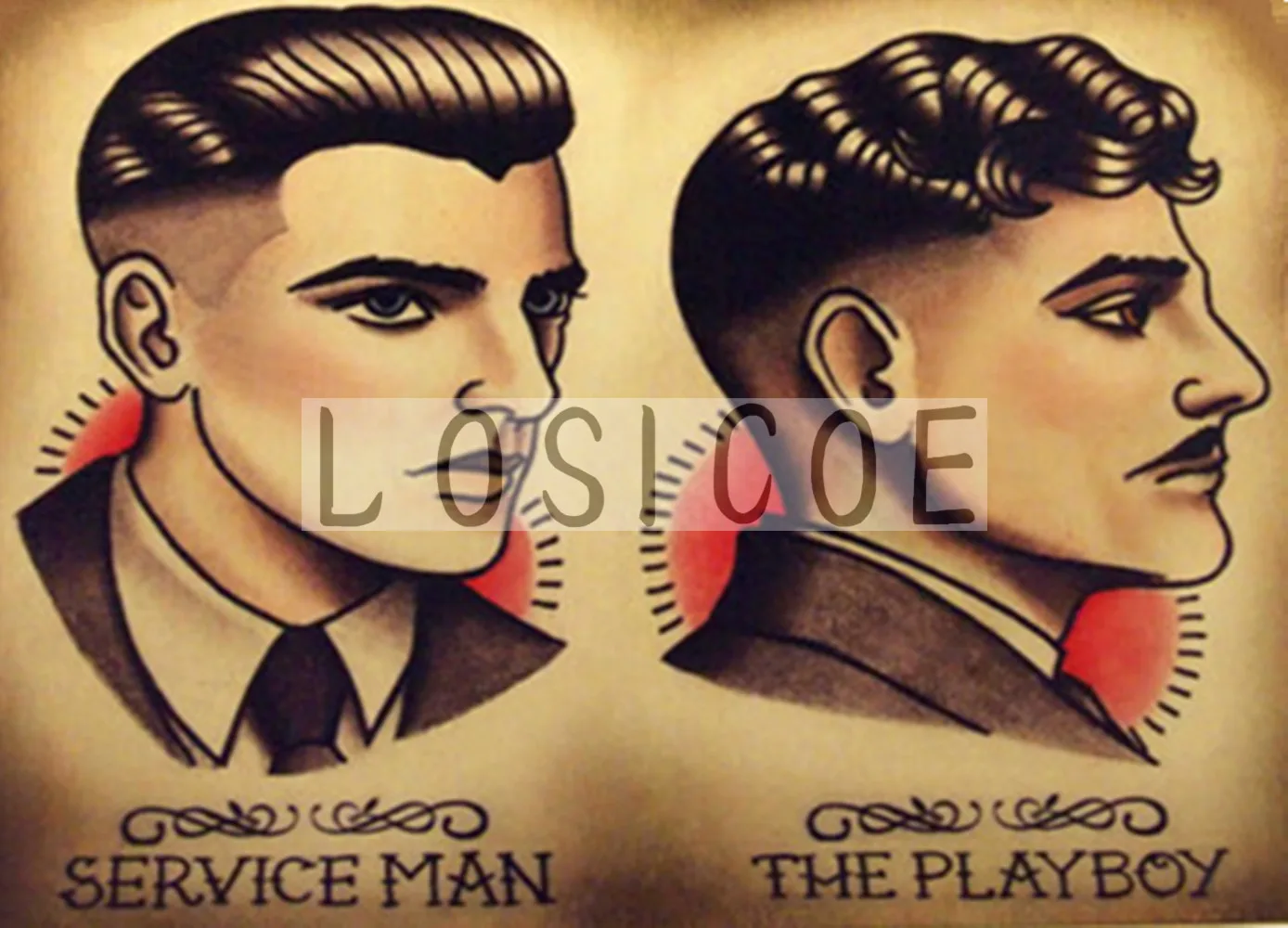 Парикмахерская 30X42 см ретро крафт бумага постер татуировки художественная