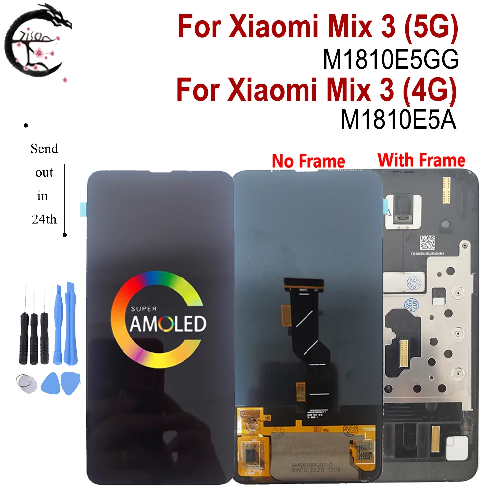 6 39 &quotЖК дисплей с рамкой для Xiaomi Mi Mix 3 5G Super AMOLED LCD Mix3 M1810E G ЖК экран сенсорный