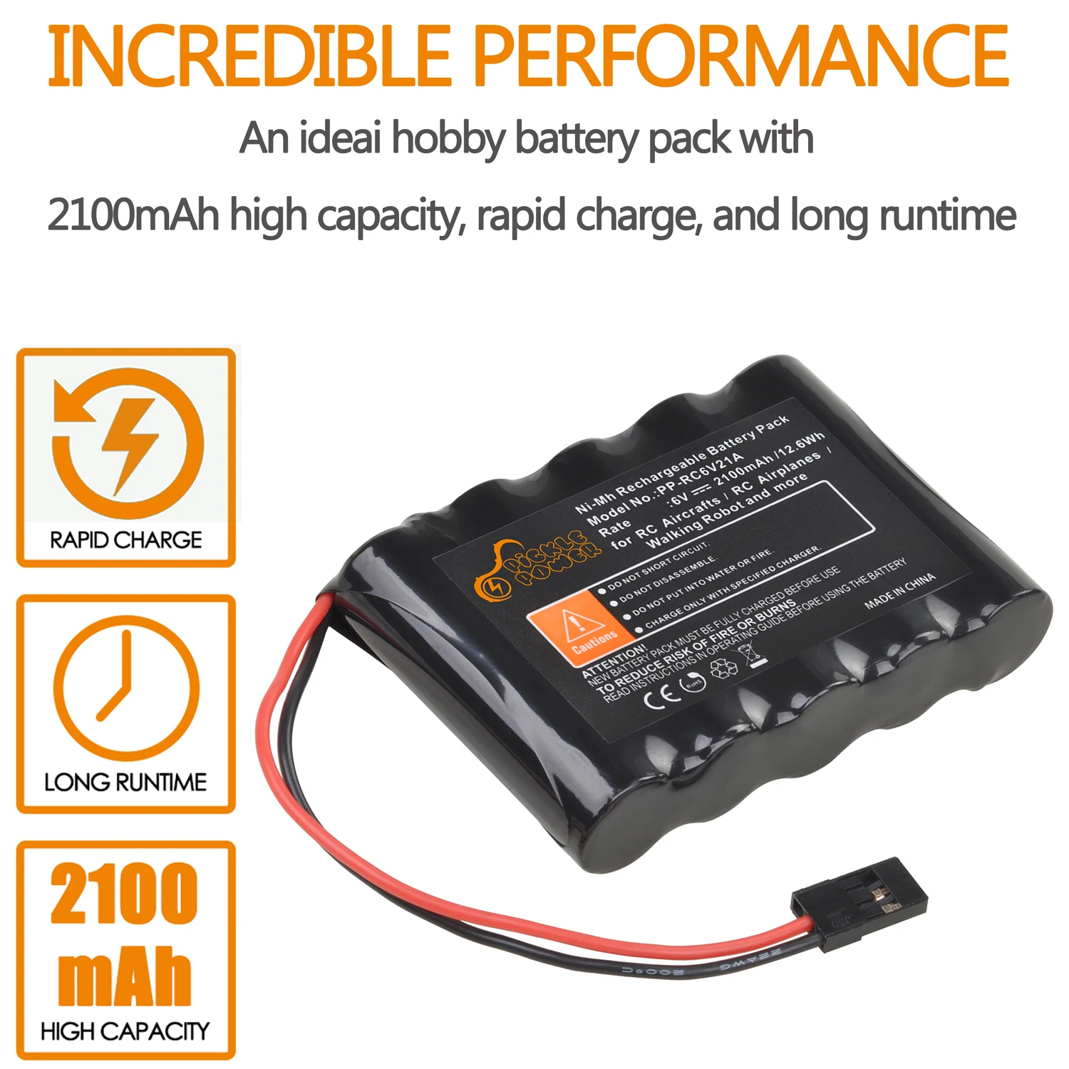 6V Radio Receiver Battery for Futaba RC Toy Car Airplane Helicopters Servo Controller Transmitter with Hitec Connector | Электроника