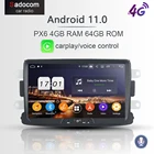 PX6 IPS 1 din Android 11,0 8 ядер 4 Гб 64 ГБ для Dacia Renault Duster Logan Sandero автомобильный DVD плеер RDS Авторадио GPS автомобильное радио 5,0