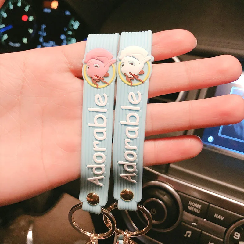 

Acrylic Cute Personality Four Unlike Mount Keychain Lucency Cartoon Animal Doll Silicone Pendant Hanging Ornaments Gifts Lovers