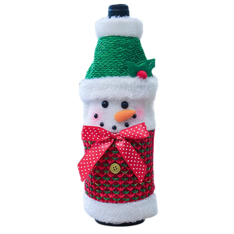 Рождество крышка для бутылки с красным вином сумок украшение дома сумки хранения