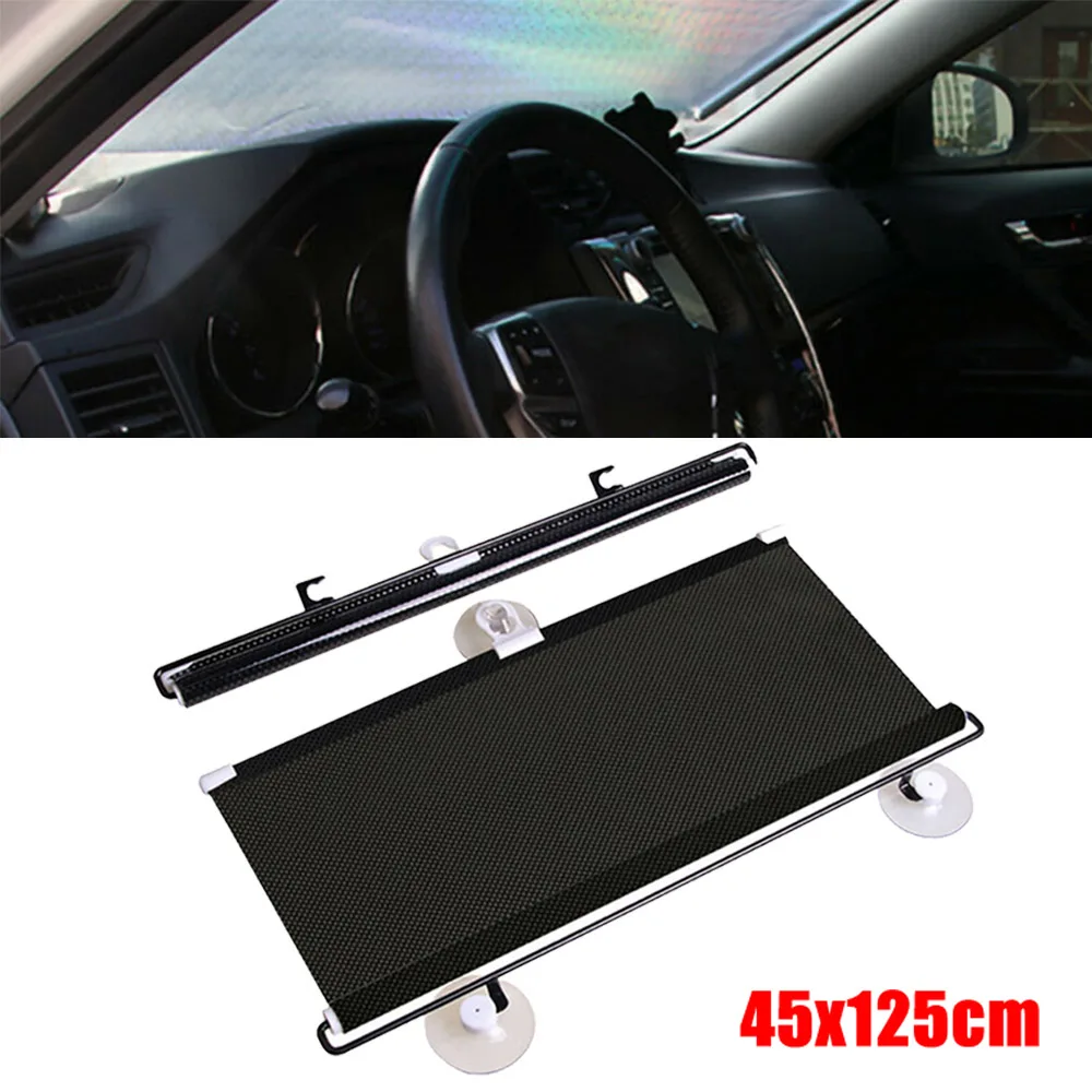 

45*125cm Car Retractable Sun Shade Auto Black Protection Replace Sun Visor