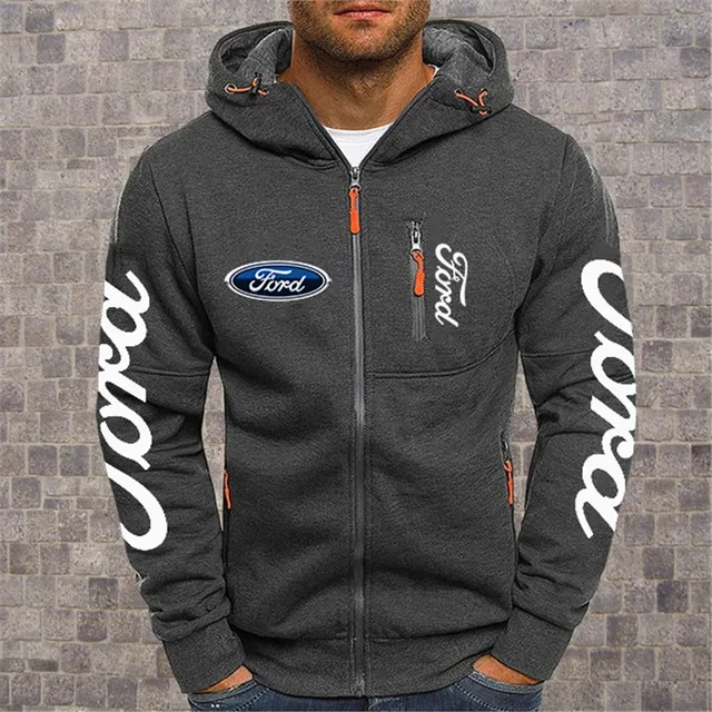 2020NEW Men's Hoodies Ford Mustang Car Logo Print Casual HipHop Black Hooded Fleece Sweatshirts Zipper Jacket Men Tops | Автомобили и