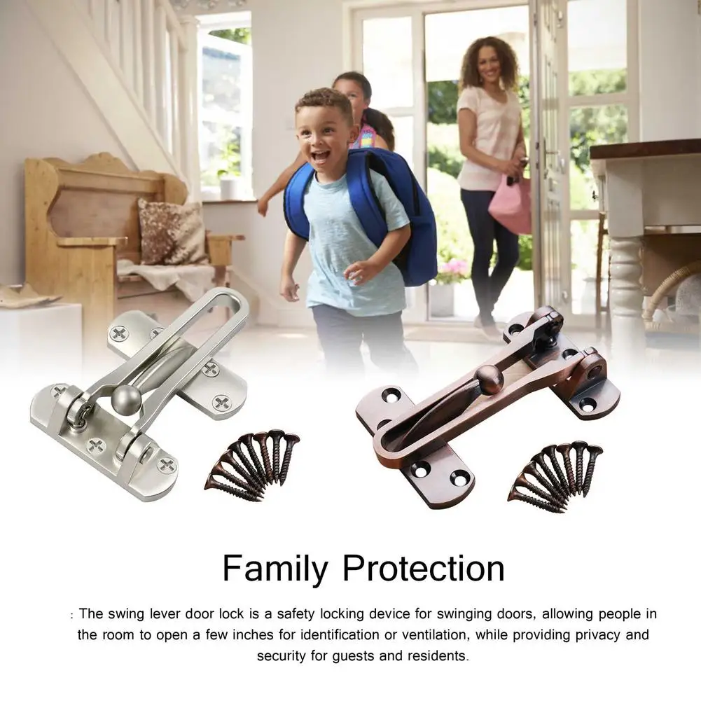 

door bolt Metal anti-theft button lock Safety door Inside buckle Latch hotel household bedroom door anti-theft chain bolt lock