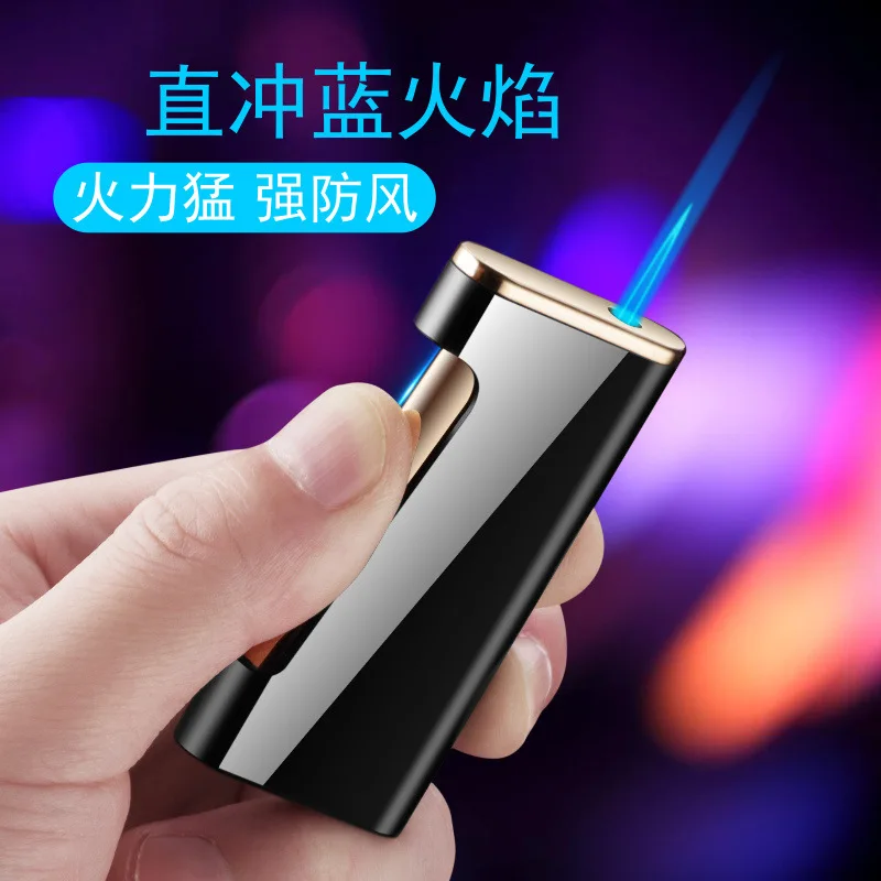 

Powerful Side Press Ignition Jet Lighter Butane Gas Lighter Inflatable Torch Turbo fire starter Windproof Cigar Lighter Metal
