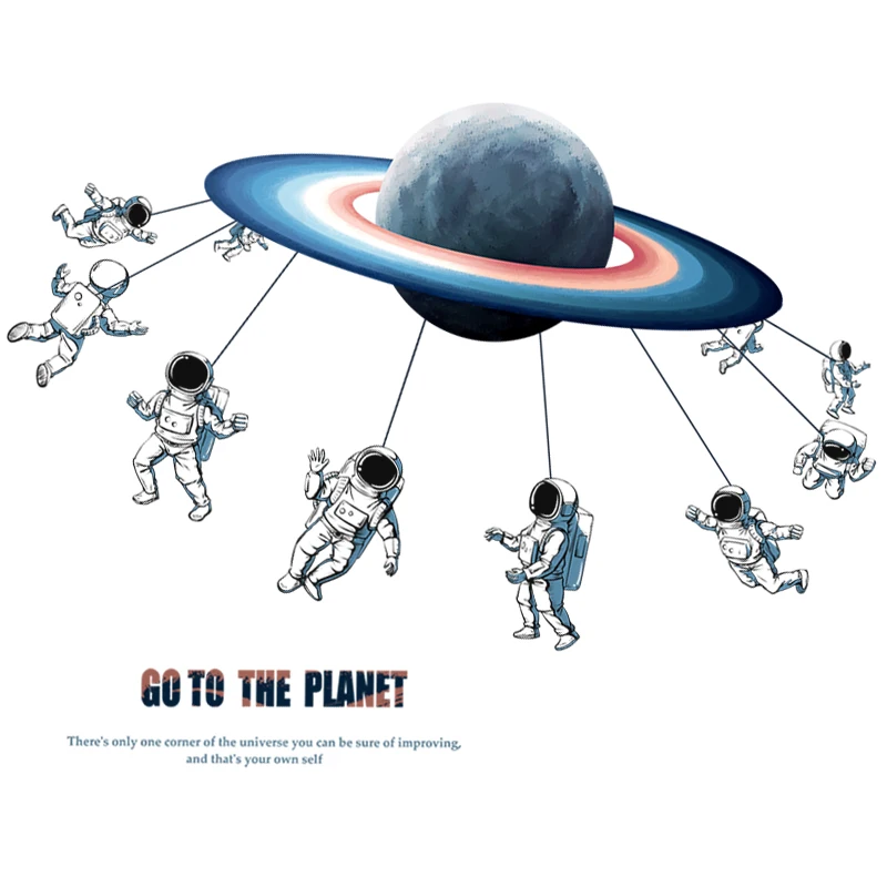 

Space Theme Astronaut Wall Stickers Dormitory Living Room Wall Decoration Self-adhesive Bedroom 3D Kids Room Decals
