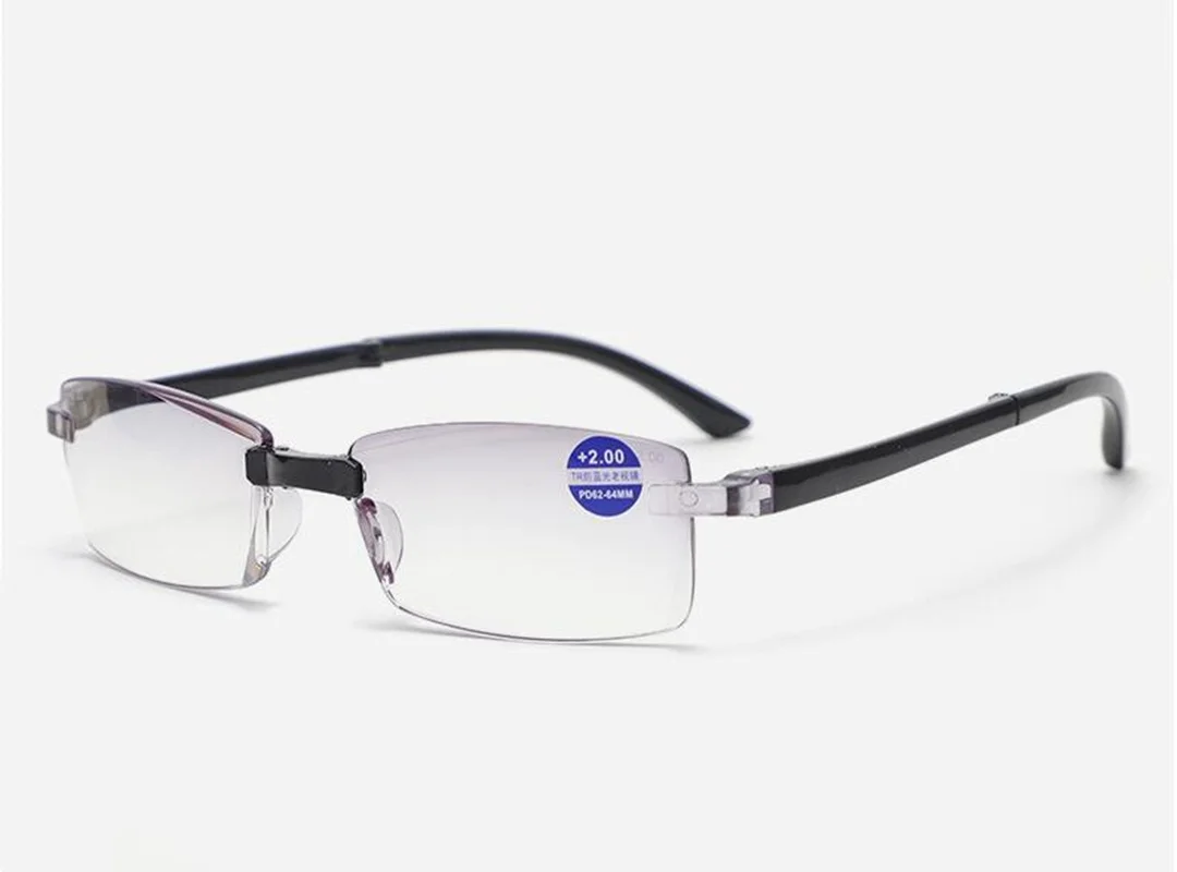 HD градиентные серые очки без оправы с защитой от синего света UV400 легкие складные