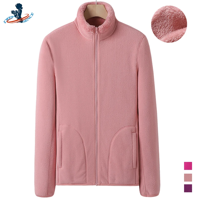

DEEPSENCE 2021 New Women Winter Padded Reversible Polar Fleece Clothing Jackets Warm Jacket Coral Velvet Coat Woman