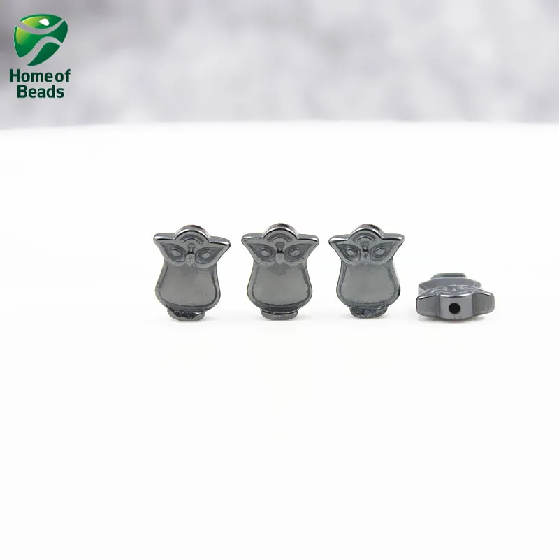 Плоские граненые бусины-разделители из гематита ААА, черные бусины 8 х10 мм (10 шт./лот) для изготовления ювелирных изделий своими руками HLB1019