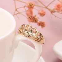 2021 new style boho hollow out flower women gold plated ring for women ethnic wedding party bride engagement fine jewelry