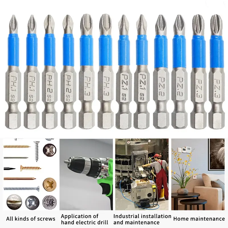 12Pcs Magnetic Screwdriver Bit Set Anti Slip Electric Power Multi-bit Tool Suit Alloy Steel Accessories | Инструменты