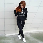 Спортивный костюм женский осенне-зимний, толстовка с капюшоном, модная повседневная спортивная одежда для бега и бега, комплект из 2 предметов