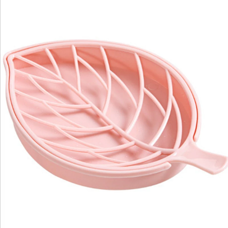 

3-color Leaf-shaped Soap Holder Non-slip Soap Dish Toilet Shower Tray Drain Rack Bathroom Gadget Soap Dish Bathroom Supplies