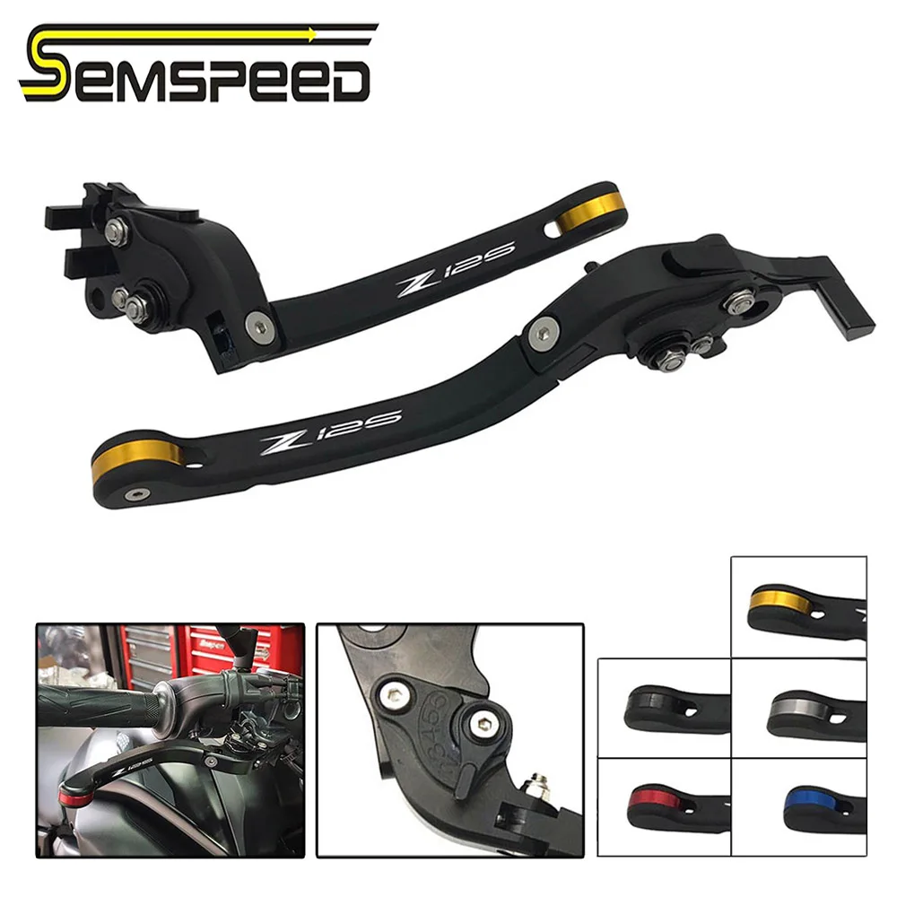 

SEMSPEED Z125 LOGO Motorcycle Adjustable New Foldable Brake Clutch Levers For Kawasaki Z 125 Z125 PRO 2015-2020 2016 2017 2018