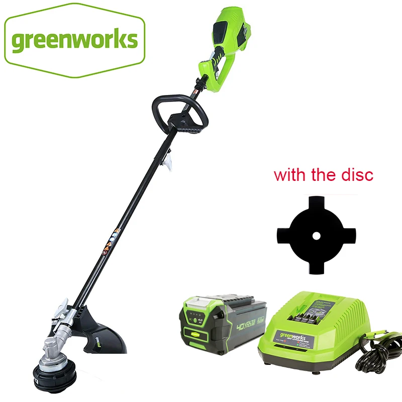 GreenWorks бесщеточный мотор 800 Вт Мощный ручная газонокосилка работающая на G MAX 40V 14