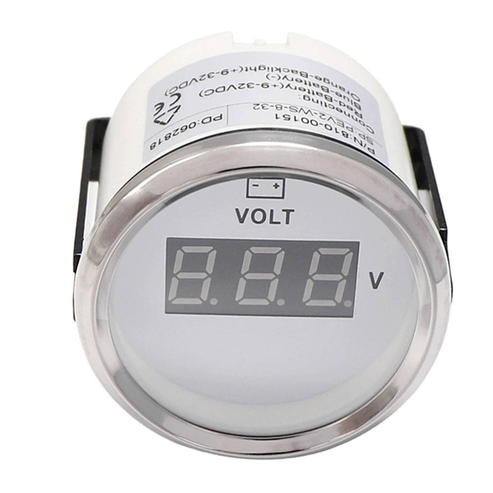 

52 mm Digital Voltmeter Volt Gauge Meter Voltage Meters for Motorcycle Car Boat Truck ATV AMP Yacht With Red Backlight 12-24V
