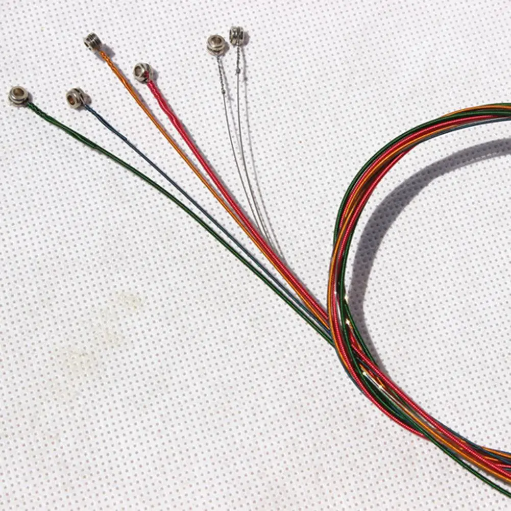 6 шт./компл. народная Акустическая гитара Цвет струны прочный акустическая