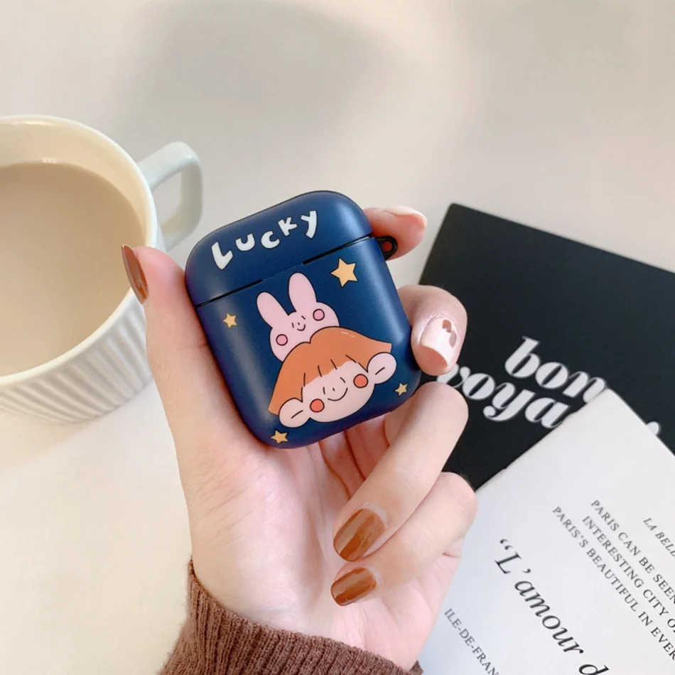 Bluetooth беспроводной Чехол для наушников для Airpods 2 чехол s Роскошный Жесткий пластиковый Чехол с русалкой для Air Pods Защитная сумка для зарядки - Цвет: 454D2