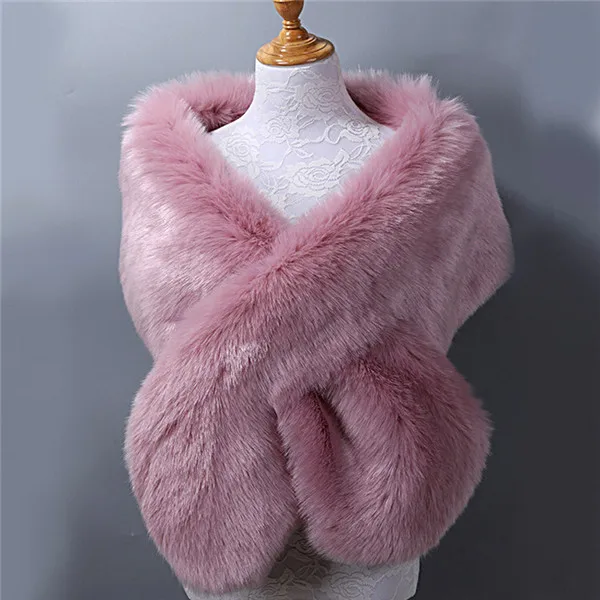 7 Зимнее меховое болеро из искусственного меха, женская свадебная шаль, свадебная накидка, свадебные накидки, пальто, куртка для вечеринки - Цвет: 7
