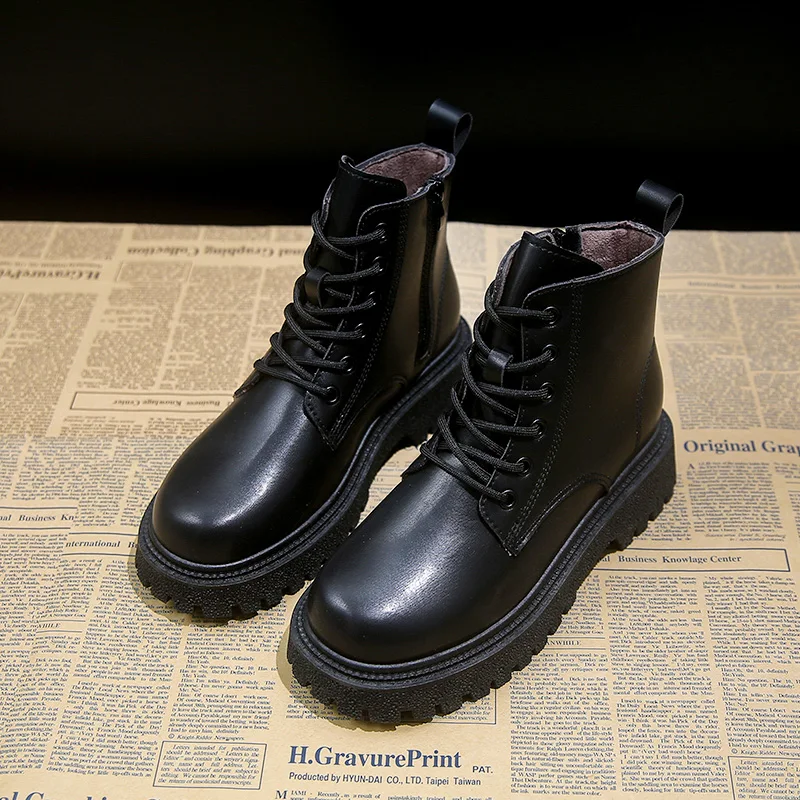 

Autumn And Winter Ladies Martin Boots Fashion Trend Leather Chelsea Boots Black Waterproof Street Racing Casual Light Work Boots