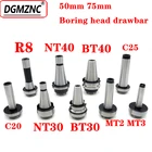 Держатель сверлильного инструмента BT30, MT2, MT3, MT4, C20, C25, NT30, R8, F1, 1 шт., адаптер для расточной головки диаметром 50 мм, 75 мм