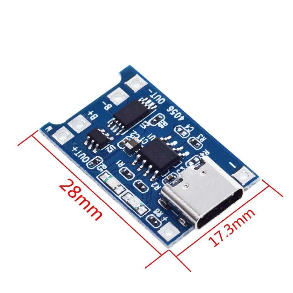Зарядная плата TP4056 18650 модуль зарядного устройства 5В 1A с Micro USB типа c для литиевой