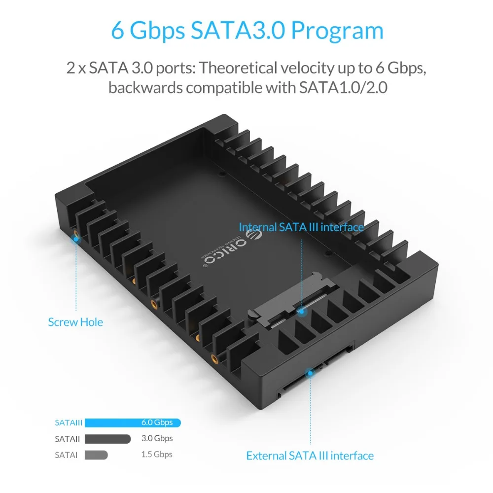 Переходник ORICO для жесткого диска 2 5-3 5 дюйма поддержка SATA 3 0 1/7/9 мм 5/12 | Компьютеры