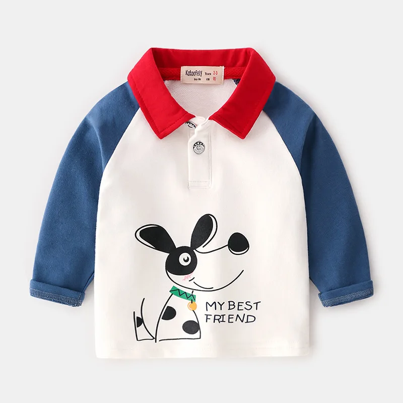 2019 Детская Поло осеннее рубашка хлопковая Футболка для мальчиков Топ детский