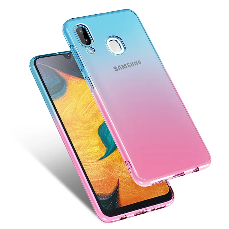 Градиентный цвет для samsung Galaxy A10 A20 A50 A80 чехол ультра-тонкий противоударный Samsun A30