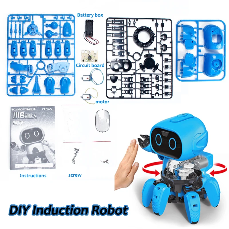 Intelligent Induction RC Robot DIY Assembled Electric Follow with Gesture Sensor Obstacle Avoidance Kids Educational Toys | Игрушки и
