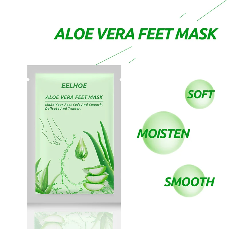 

2Pcs Aloe Vera Foot Mask Peeling Legs Feet Mask Exfoliating Socks Scrub For Pedicure Anti Crack Heel Dead Skin Remove Nourishing