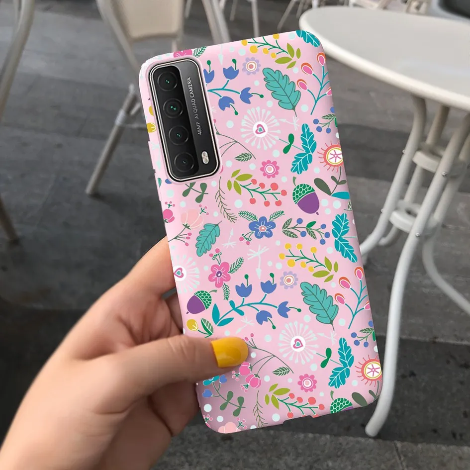 Fashion Flower Soft Case For Huawei P Smart 2021 Phone Cover Silicone Matte Protective Fundas Y7A 2020 PPA-LX3 Bumper | Мобильные