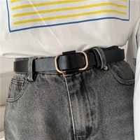 new women simple belt non porous pu leather adjustable waist belts jeans trouser casual students ladies decoration waistband